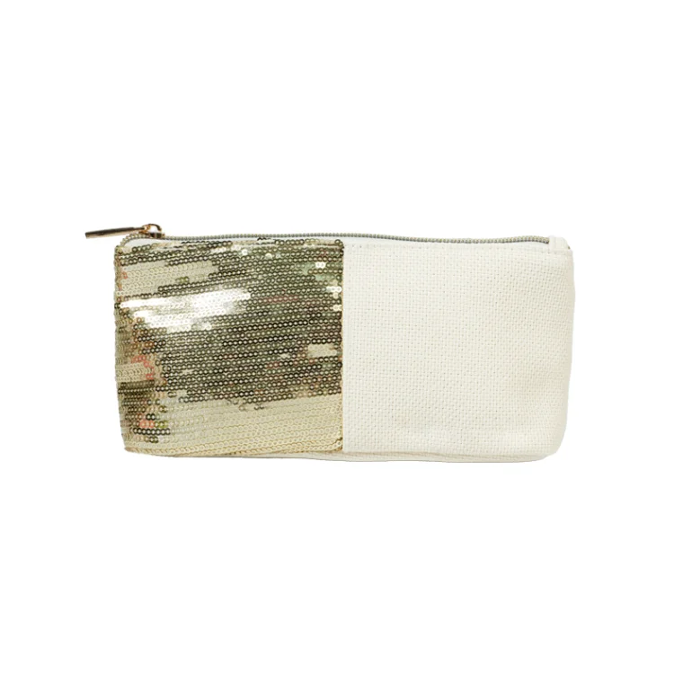 CB066/CB068 Glitter Canvas Patchwork Clutch Makeup Bag Personalized Factory 
